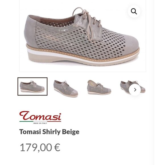 NWOB Tomasi Made in Italy Shirley Model Beige Derby Perforated Shoe Women's 42 - Picture 7 of 13